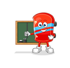 skateboard teacher vector. cartoon character