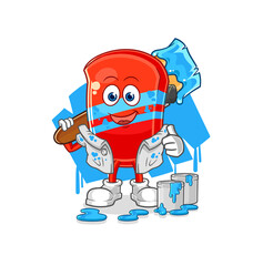 skateboard painter illustration. character vector