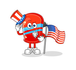 skateboard uncle sam character. cartoon mascot vector