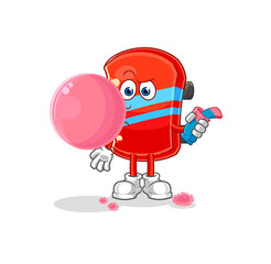 skateboard chewing gum vector. cartoon character