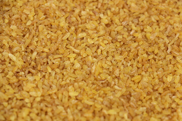 Bulgur grown with organic fertilizer produced by villagers in Turkey. background