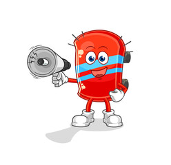 Fototapeta premium skateboard holding hand loudspeakers vector. cartoon character