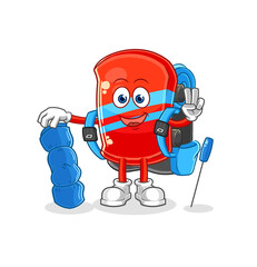 skateboard go camping mascot. cartoon vector