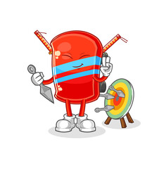 skateboard ninja cartoon. character vector