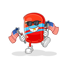 skateboard american youth cartoon mascot vector
