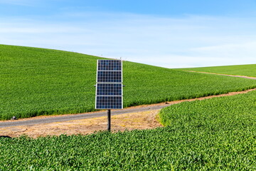 Solar Panel at Palouse Rolling Hills, Washington State-USA