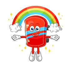 skateboard with a rainbow. cartoon vector