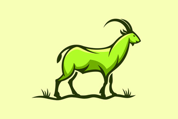 The goat flat color concept. Very suitable for symbol, logo, company name, brand name, personal name, icon and many more.