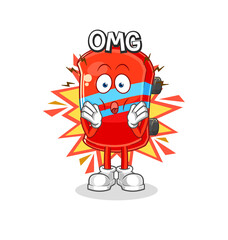 skateboard Oh my God vector. cartoon character