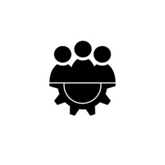 
The symbol of a team of businessmen. The concept of teamwork. Icon of a group of people working on a common idea, plan. Flat and stylish design. A group of people pictograph isolated on a white backg