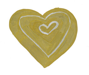 heart, painted with gold and silver, illustration, art