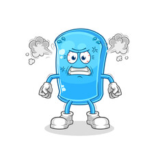 ski board very angry mascot. cartoon vector