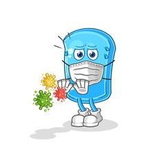 ski board refuse viruses cartoon. cartoon mascot vector