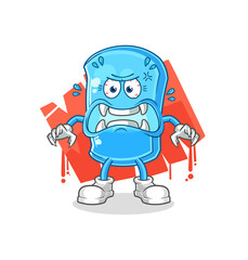 ski board monster vector. cartoon character