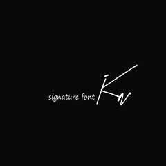 Initial Letter Kn Logo - Handwritten Signature Logo