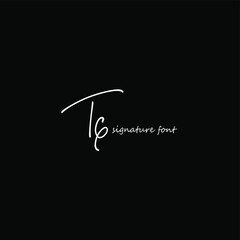 Initial Letter TG Logo - Handwritten Signature Logo