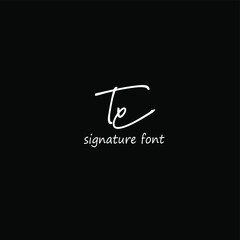 Initial Letter Te Logo - Handwritten Signature Logo