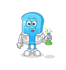 ski board scientist character. cartoon mascot vector