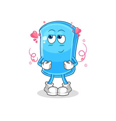 ski board shy vector. cartoon character