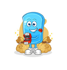 ski board propose with ring. cartoon mascot vector