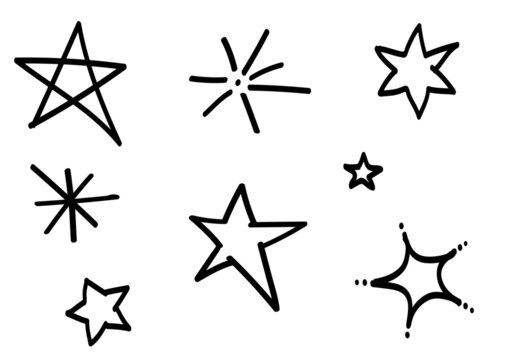Mehrere Sterne im Comic-Stil als Vektorgrafik