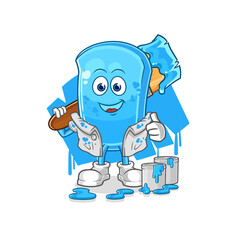 ski board painter illustration. character vector