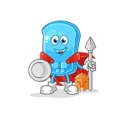 Obraz premium ski board spartan character. cartoon mascot vector
