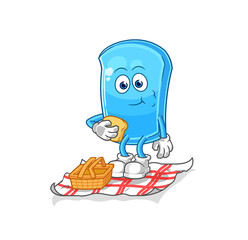 ski board on a picnic cartoon. cartoon mascot vector