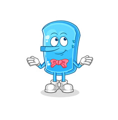 ski board lie like Pinocchio character. cartoon mascot vector