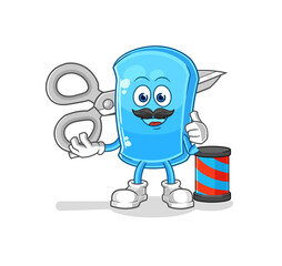 ski board barber cartoon. cartoon mascot vector