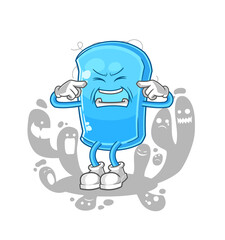 depressed ski board character. cartoon vector