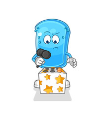 ski board play whack a mole mascot. cartoon vector