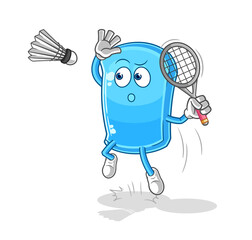 ski board smash at badminton cartoon. cartoon mascot vector