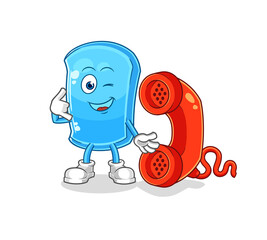 ski board call mascot. cartoon vector