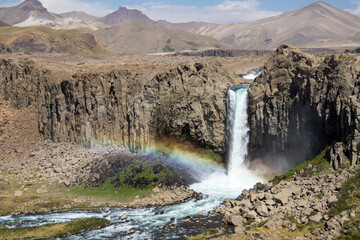 waterfall in the mountains, Rainbow Waterfall. 
