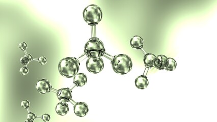 Molecular structure of crystal atom under black-yellow background. Concept image of vaccine development, regenerative and advanced medicine. 3D illustration. 