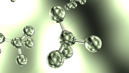 Molecular structure of crystal atom under black-yellow background. Concept image of vaccine development, regenerative and advanced medicine. 3D illustration. 