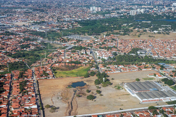 Fototapeta na wymiar Aerial view of the nearby area of the Pinto Martins Airport FORTALEZA, Brazil, Jan 2016