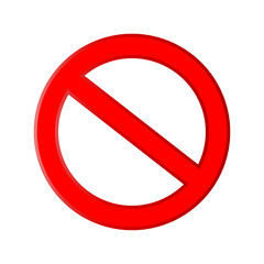 red no stop sign on white background. Sign forbidden. Icon symbol ban. Vector illustration. stock image. 