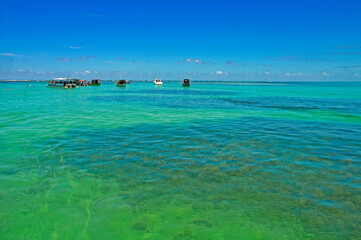 The Galés, natural pools formed in the low tide, at reefs of Maragogi Beach, with its crystal...
