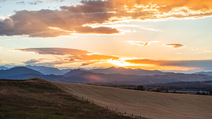 sunset over the mountains