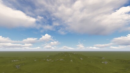 Blue sky and cloud. 3D illustration. 3D rendering.