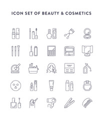 Line icons. Set of icons of beauty & cosmetics