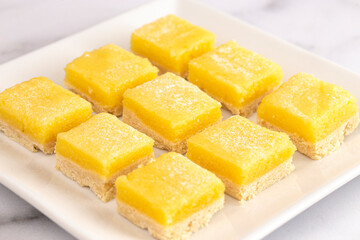 Batch of Lemon Bars on the Kitchen Counter