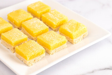 Batch of Lemon Bars on the Kitchen Counter