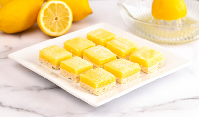 Batch of Lemon Bars on the Kitchen Counter
