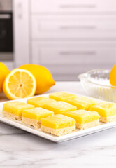 Batch of Lemon Bars on the Kitchen Counter