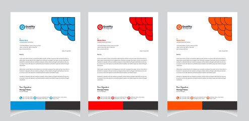 Multipurpose Corporate Business Blue Letterhead template with A4 size. Stationary Item. Clean And Modern letterhead. 