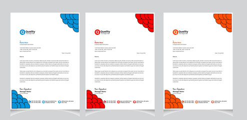 Multipurpose Corporate Business Blue Letterhead template with A4 size. Stationary Item. Clean And Modern letterhead. 