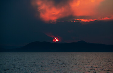 a spectacular sunset on Lake Balaton - Hungary